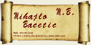 Mihajlo Bacetić vizit kartica